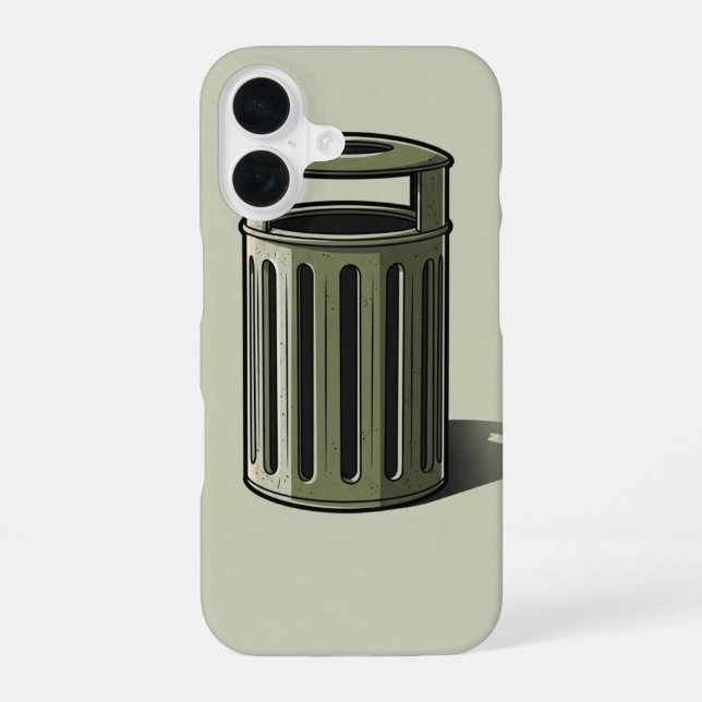 Retro Trash Can Simple iPhone Case (Back)
