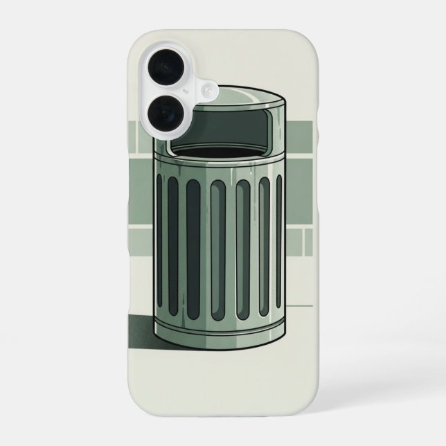 Retro Trash Can Simple iPhone Case (Back)