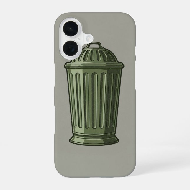 Retro Trash Can Simple iPhone Case (Back)