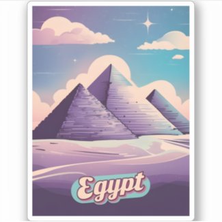 Retro Travel 80s Synthwave Ancient Egypt Pyramid