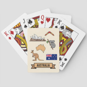 Retro Travel Australia Iconic National Symbols Poker Cards