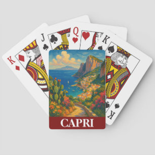 Retro Travel Capri Italy Scenery Poker Cards