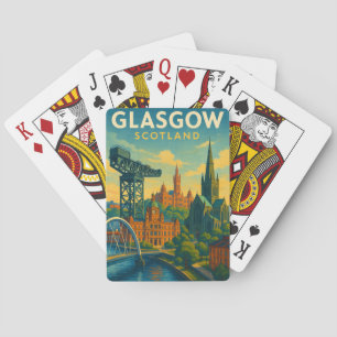 Retro Travel Glasgow Scotland Poker Cards