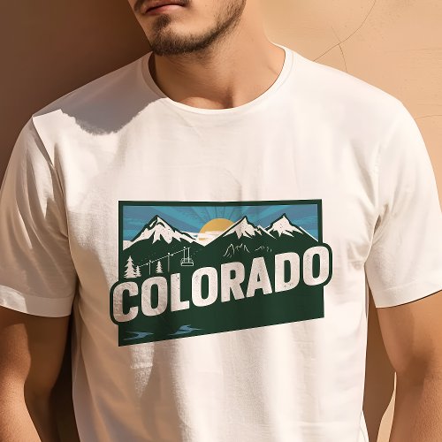 Retro Travel Iconic Colorado Graphic T_Shirt