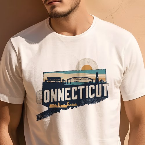 Retro Travel Iconic Connecticut  Graphic T_Shirt