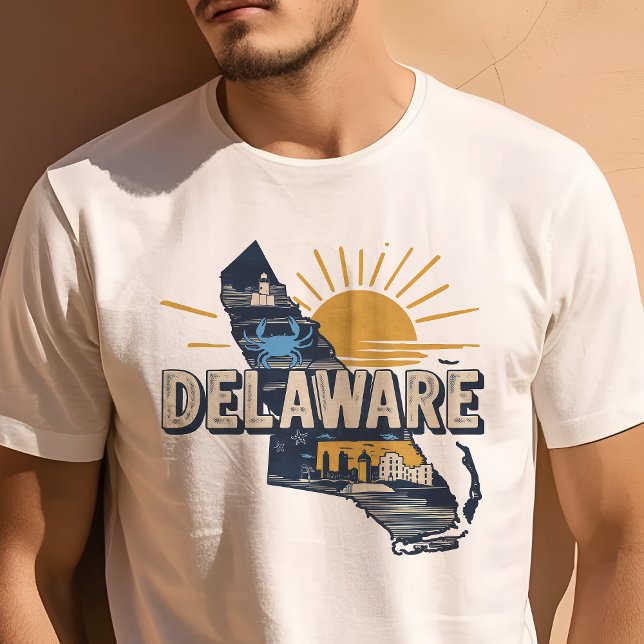 Retro Travel Iconic Delaware Graphic T-Shirt (Creator Uploaded)