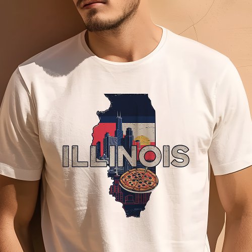 Retro Travel Iconic Illinois Graphic T-Shirt