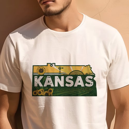 Retro Travel Iconic Kansas Graphic T-Shirt