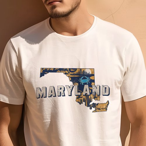 Retro Travel Iconic Maryland Graphic T-Shirt