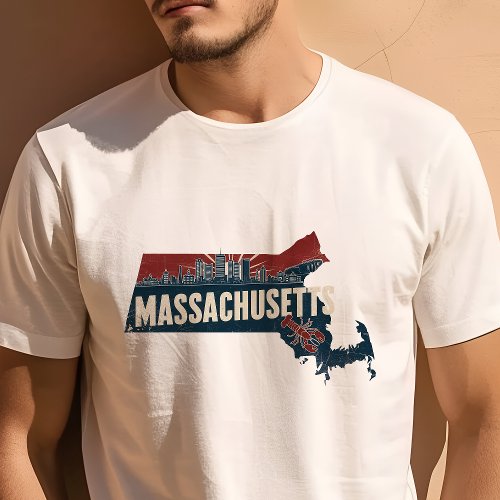 Retro Travel Iconic Massachusetts Graphic T-Shirt