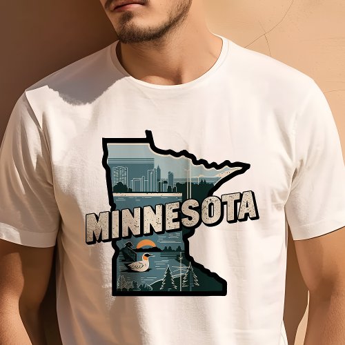 Retro Travel Iconic Minnesota Graphic T_Shirt