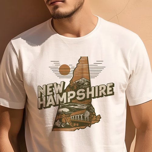 Retro Travel Iconic New Hampshire Graphic T_Shirt