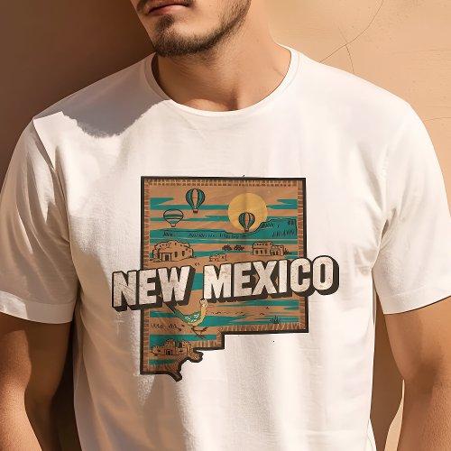 Retro Travel Iconic New Mexico Graphic T_Shirt