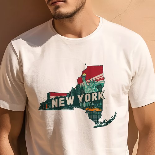 Retro Travel Iconic New York Graphic T-Shirt