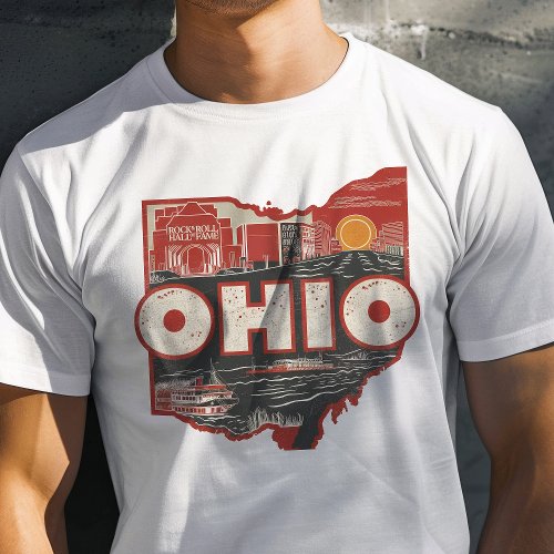 Retro Travel Iconic Ohio Graphic T_Shirt