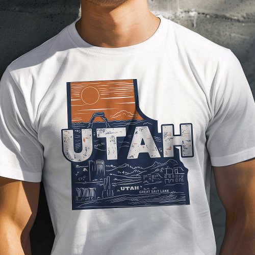 Retro Travel Iconic Utah Graphic T_Shirt