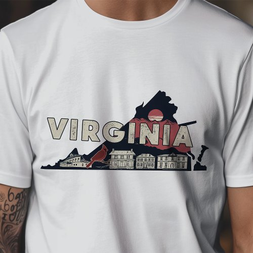 Retro Travel Iconic Virginia Graphic T_Shirt