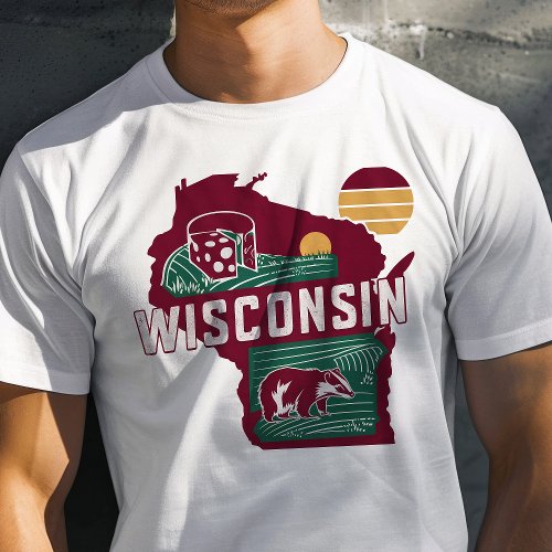 Retro Travel Iconic Wisconsin Graphic T_Shirt