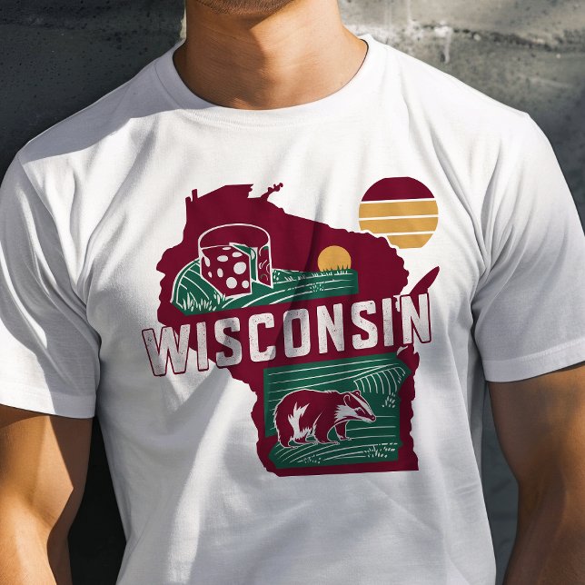 Retro Travel Iconic Wisconsin Graphic T-Shirt (Creator Uploaded)