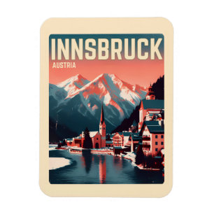 Retro travel Innsbruck Tyrol - Austrian alps gifts Magnet