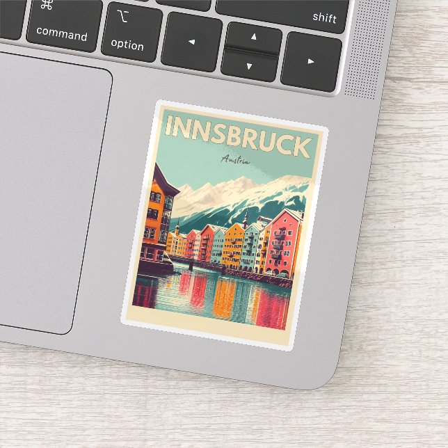 Retro travel Innsbruck Tyrol - Austrian alps gifts Sticker (Detail)