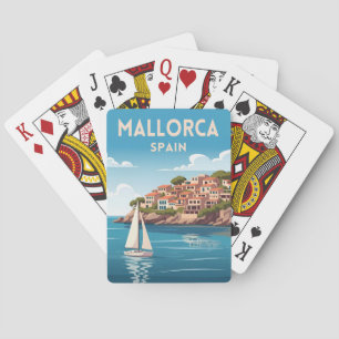 Retro Travel Mallorca Spain Seaside Landscape Poker Cards