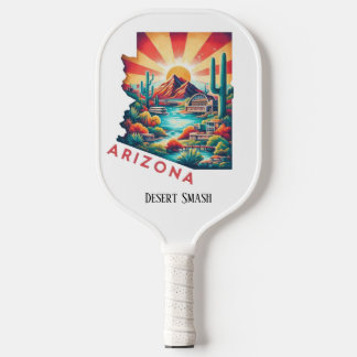 Retro Travel Map of Arizona State Pickleball Paddle