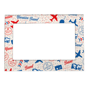 Retro travel pattern. magnetic frame