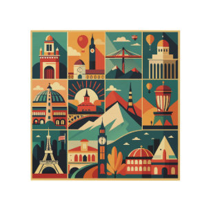 Retro Travel Poster Collage