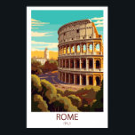 Retro Travel Rome Italy Destination Wall Art<br><div class="desc">Step back in time and explore the timeless beauty of the Eternal City with this Retro Travel Rome Italy Destination Wall Art. Featuring iconic Roman landmarks—such as the Colosseum, St. Peter’s Basilica, or the Roman Forum—rendered in a vintage-inspired color palette and bold typography, this artwork evokes the charm of mid-century...</div>
