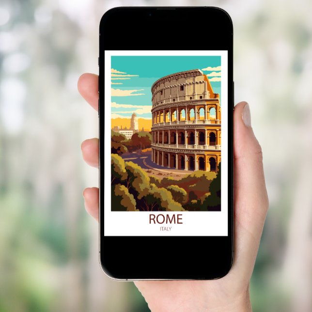 Retro Travel Rome Italy Destination Wall Art (Front Digital)