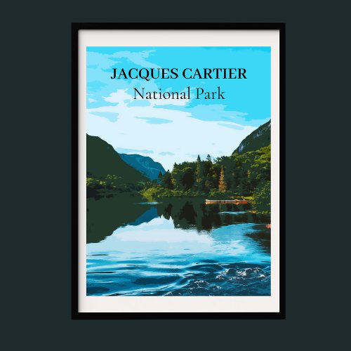 Retro Travel Style Jacques Cartier National Park Poster