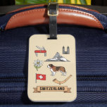 Retro Travel Switzerland Iconic National Symbols Luggage Tag<br><div class="desc">Celebrate the charm of Switzerland with this retro minimalist travel-inspired luggage tag featuring a curated collection of its iconic national symbols. From alpine peaks to red-and-white cross motifs,  this piece captures the country’s natural beauty,  heritage,  and timeless appeal.</div>