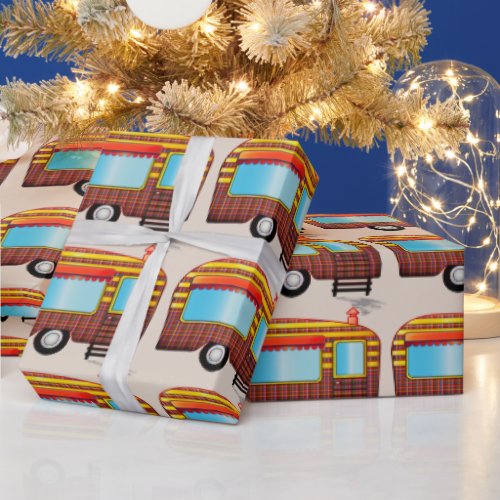 RETRO travel trailer Christmas Wrapping Paper
