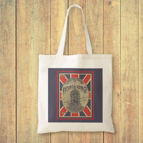 Retro Travelers Guide to Hong Kong with Union Jack Tote Bag