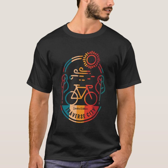 Retro Traverse City Bike Trail T-Shirt (Front)