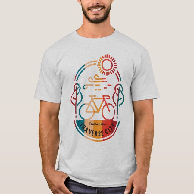Retro Traverse City Bike Trail T-Shirt (Front)