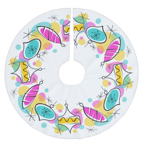 Retro Tree Baubles Circle tree skirt