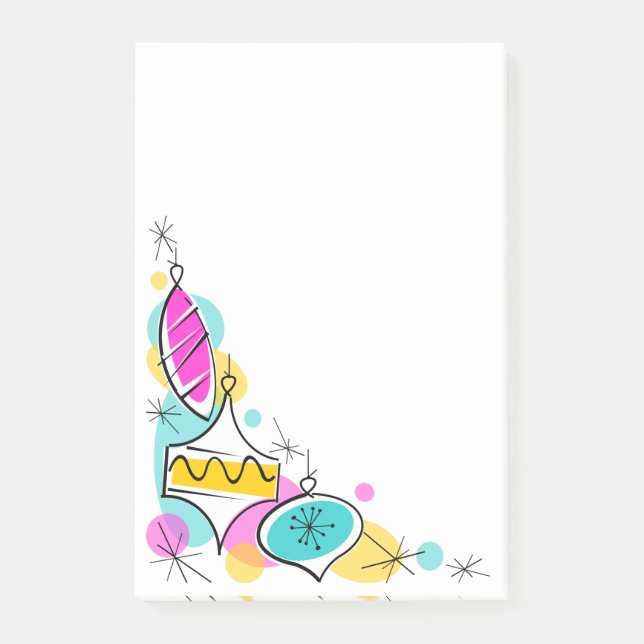 Retro Tree Baubles Corner notes vertical (Front)