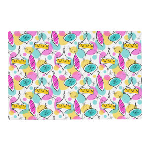 Retro Tree Baubles Multi placemat