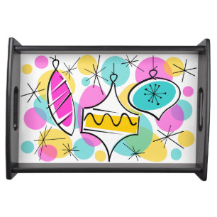 Retro Tree Baubles serving tray