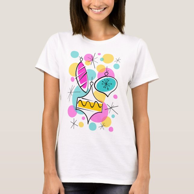 Retro Tree Baubles T-shirt vertical (Front)