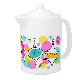 Retro Tree Baubles teapot