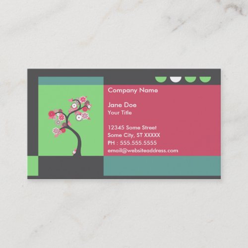 retro tree business card templates
