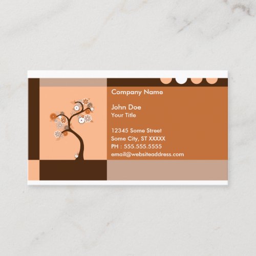 retro tree business card template