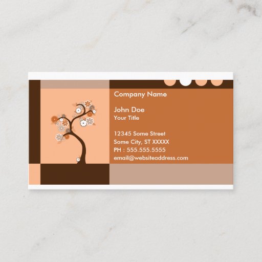 Customizable retro tree business card template