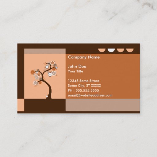 Customizable retro tree business card templates