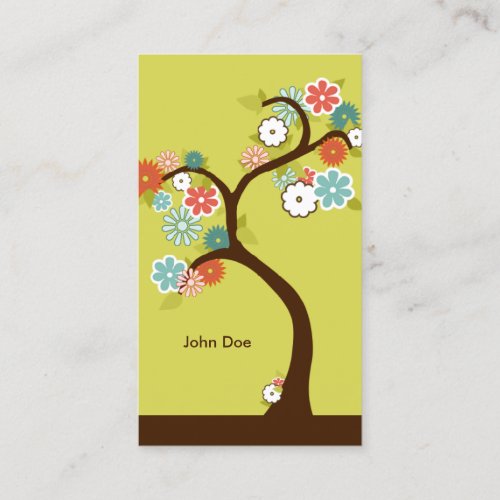 retro tree business card templates