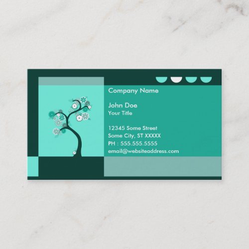 retro tree business cards