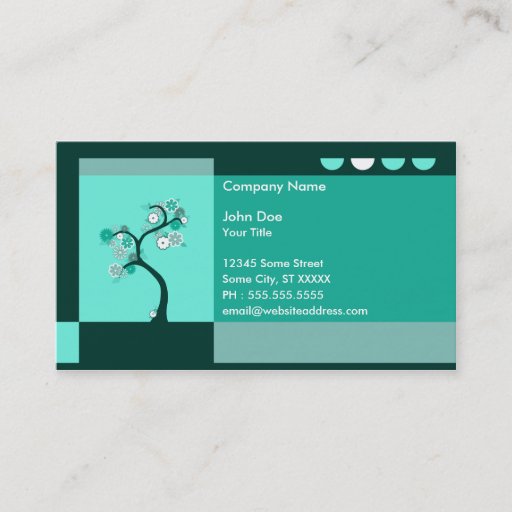 Customizable retro tree business cards